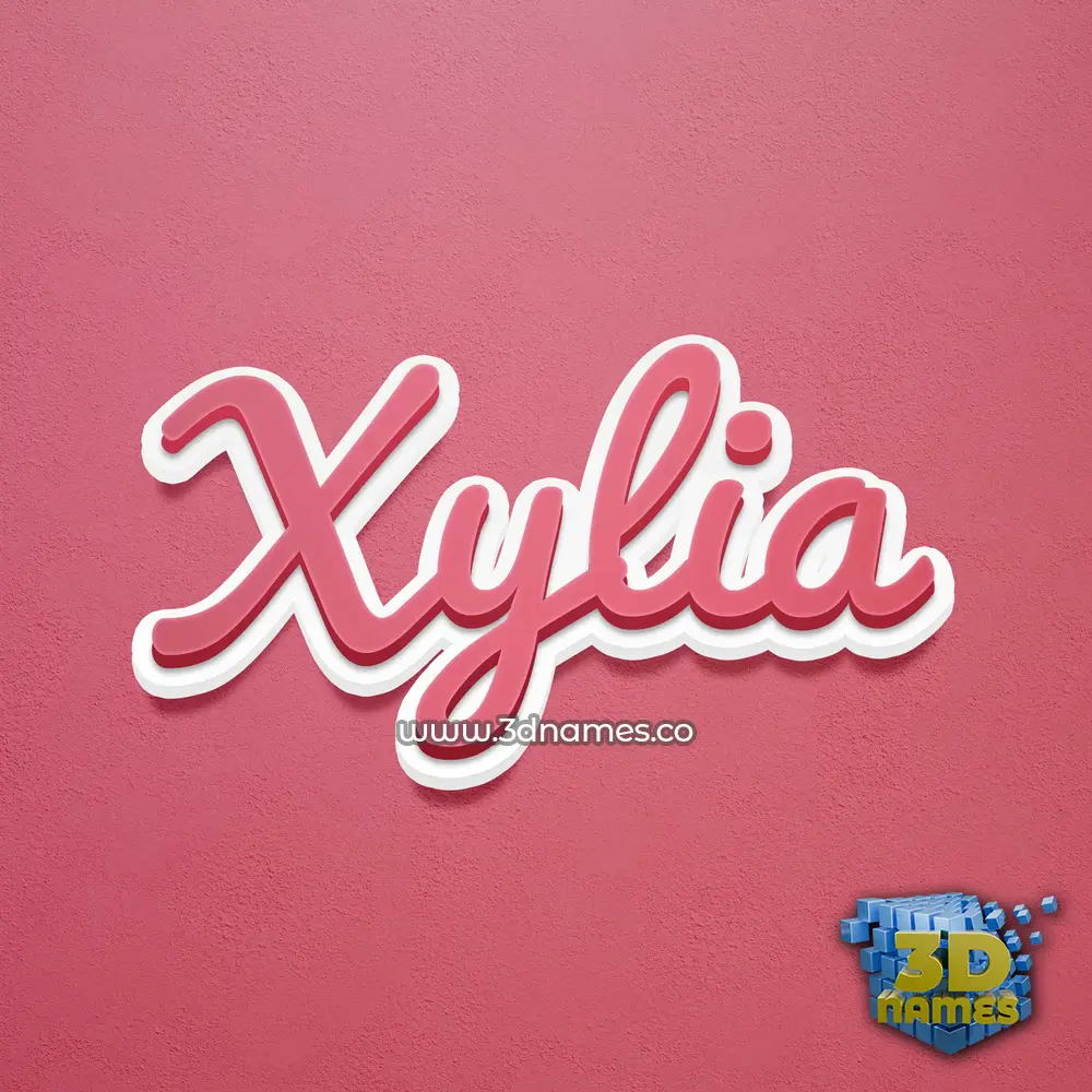 xylia in Red Scribble style - 3D name wallpaper