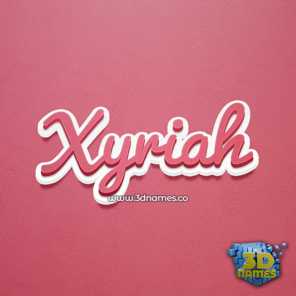 xyriah in Red Scribble style - 3D name wallpaper