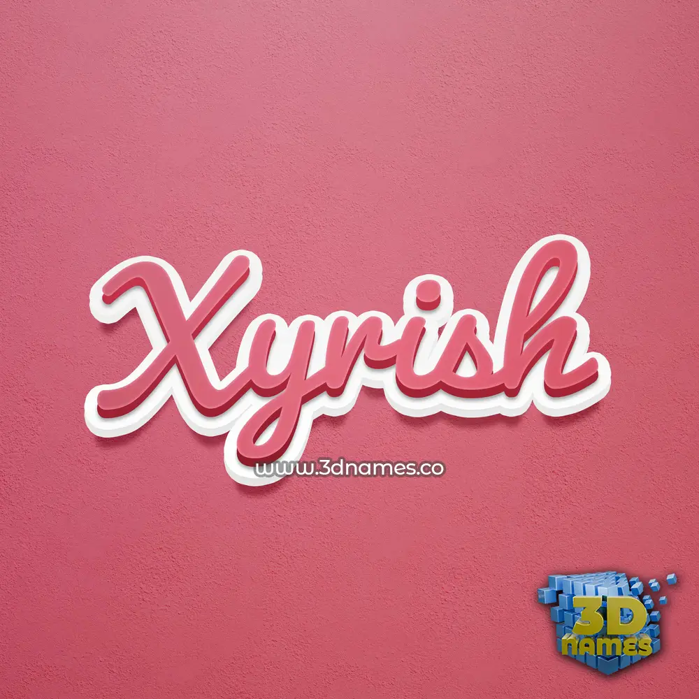 xyrish in Red Scribble style - 3D name wallpaper