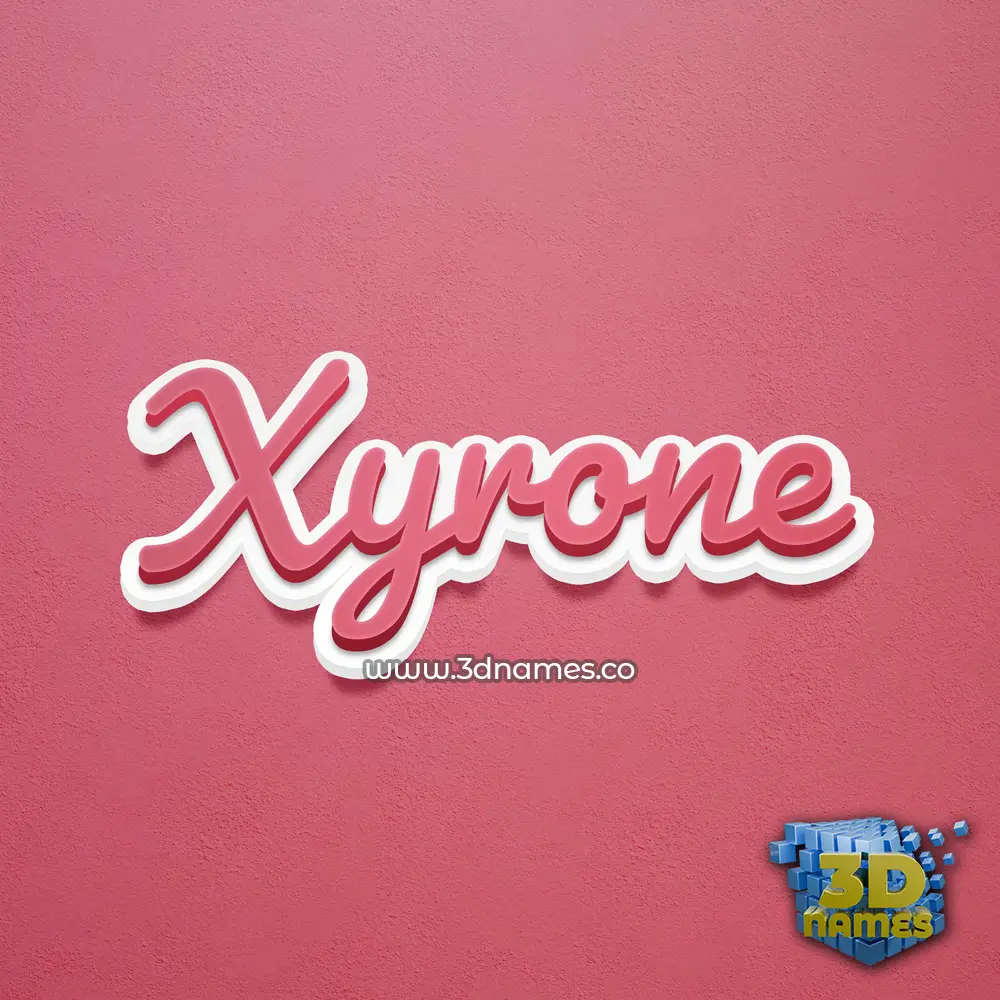 xyrone in Red Scribble style - 3D name wallpaper
