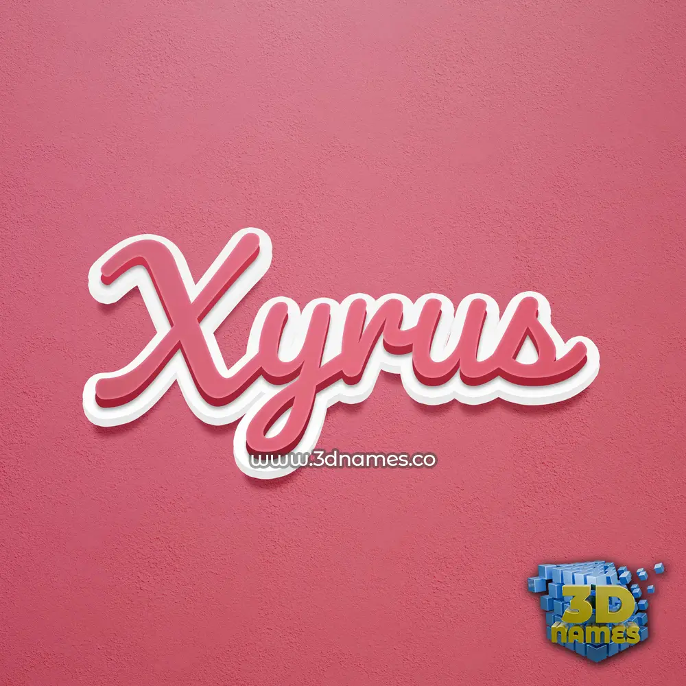 xyrus in Red Scribble style - 3D name wallpaper