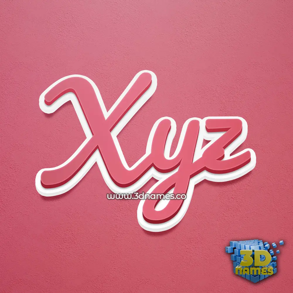 xyz in Red Scribble style - 3D name wallpaper