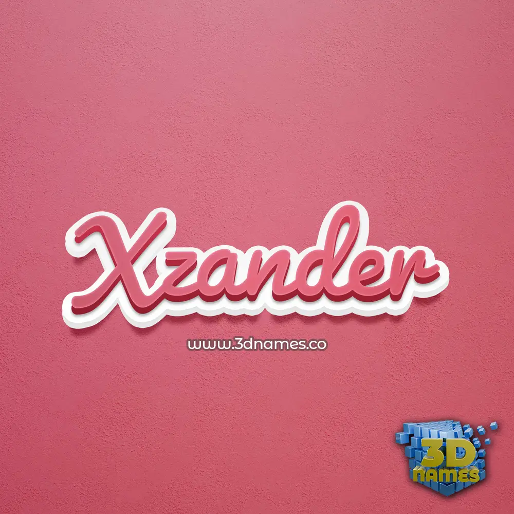 xzander in Red Scribble style - 3D name wallpaper