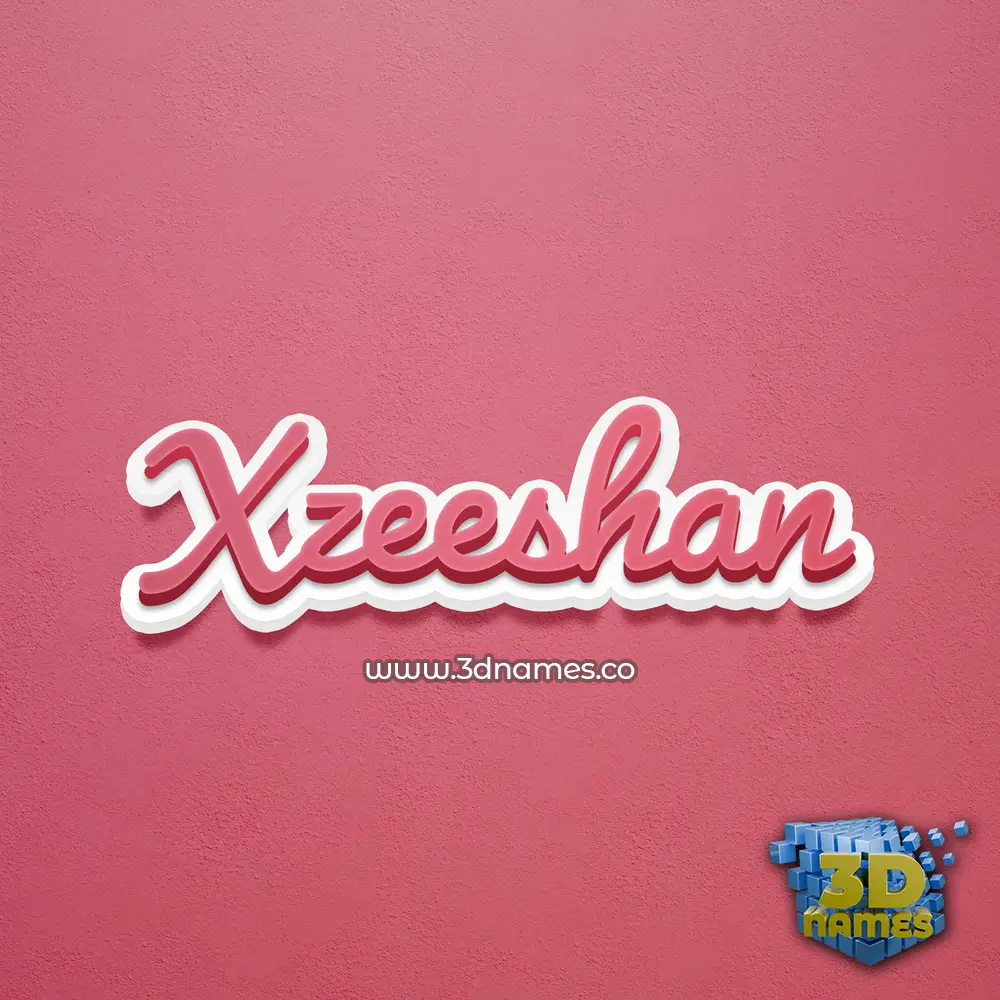 xzeeshan in Red Scribble style - 3D name wallpaper