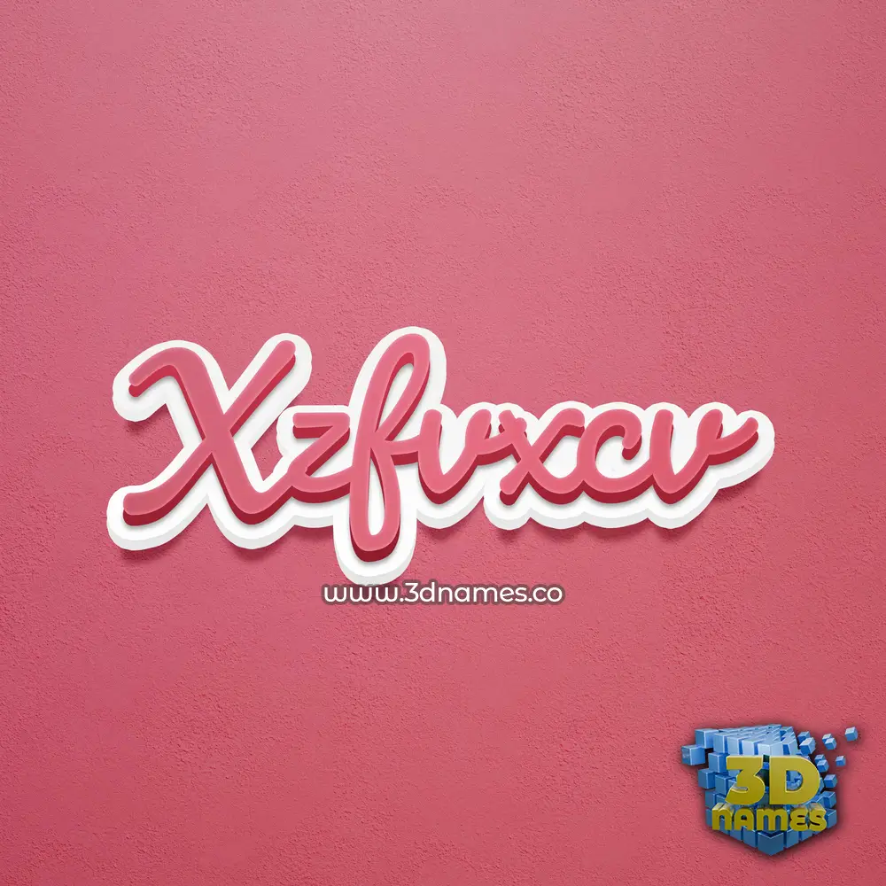 xzfvxcv in Red Scribble style - 3D name wallpaper