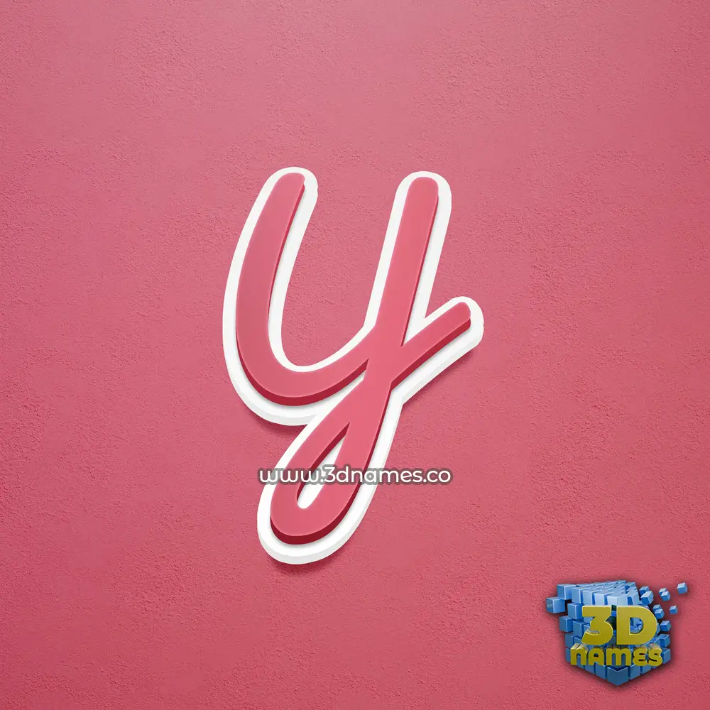y in Red Scribble style - 3D name wallpaper