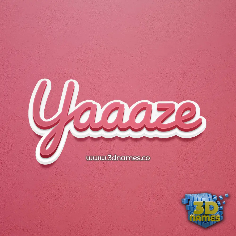 yaaaze in Red Scribble style - 3D name wallpaper