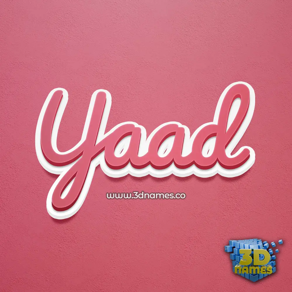 yaad in Red Scribble style - 3D name wallpaper