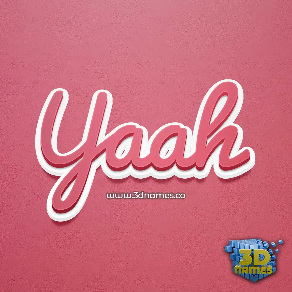yaah in Red Scribble style - 3D name wallpaper