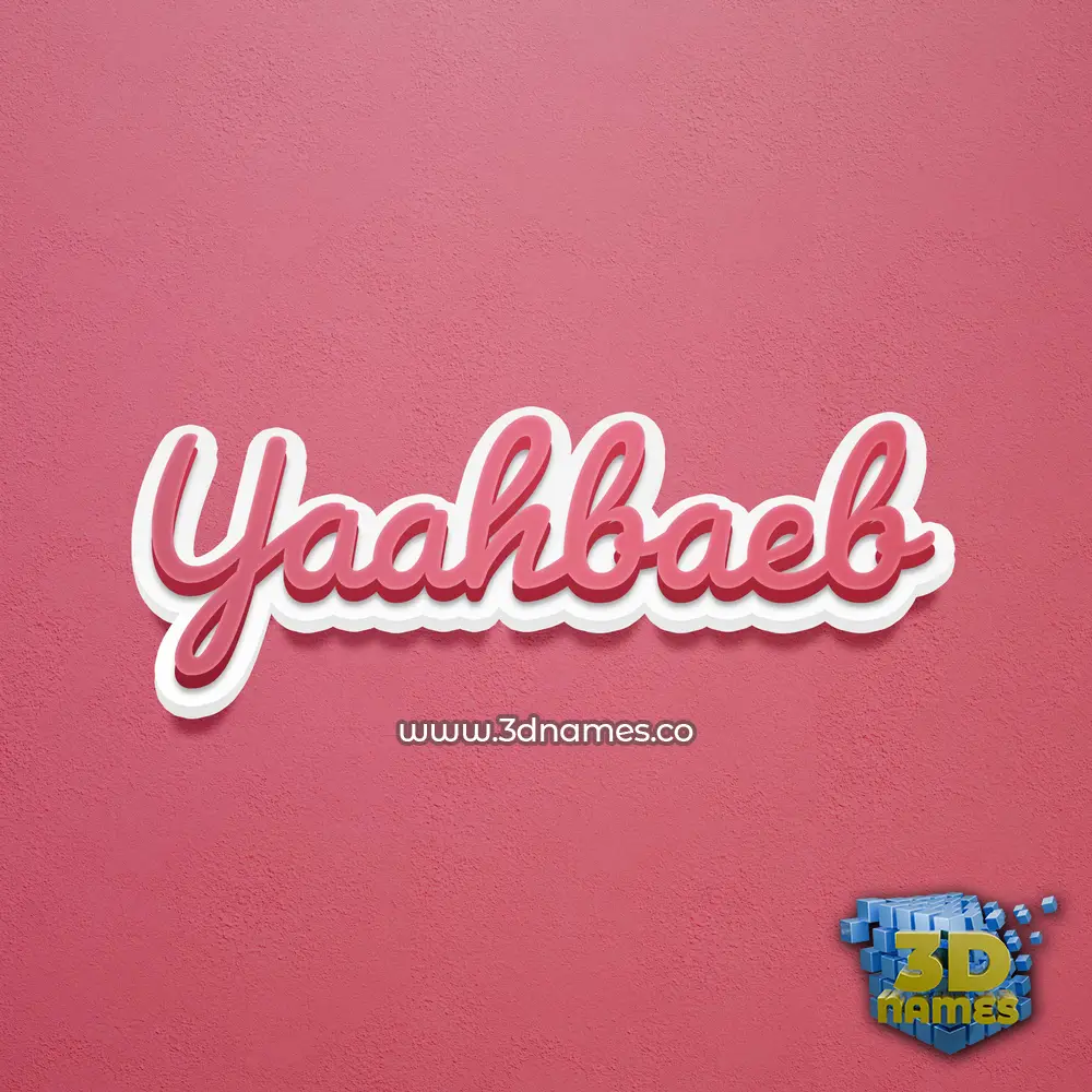 yaahbaeb in Red Scribble style - 3D name wallpaper