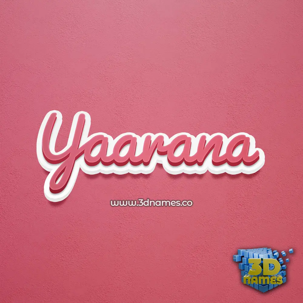 yaarana in Red Scribble style - 3D name wallpaper