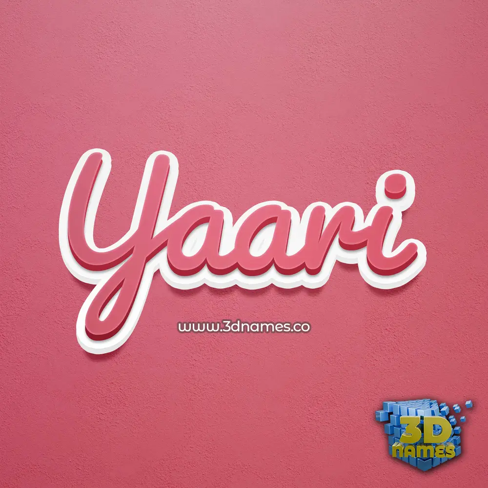 yaari in Red Scribble style - 3D name wallpaper