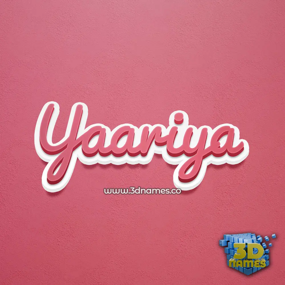 yaariya in Red Scribble style - 3D name wallpaper