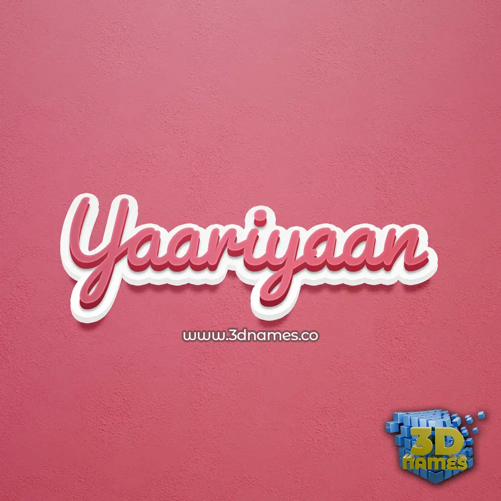 yaariyaan in Red Scribble style - 3D name wallpaper