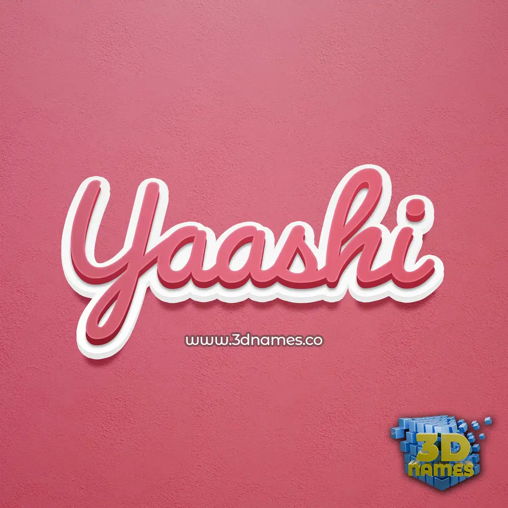 yaashi in Red Scribble style - 3D name wallpaper