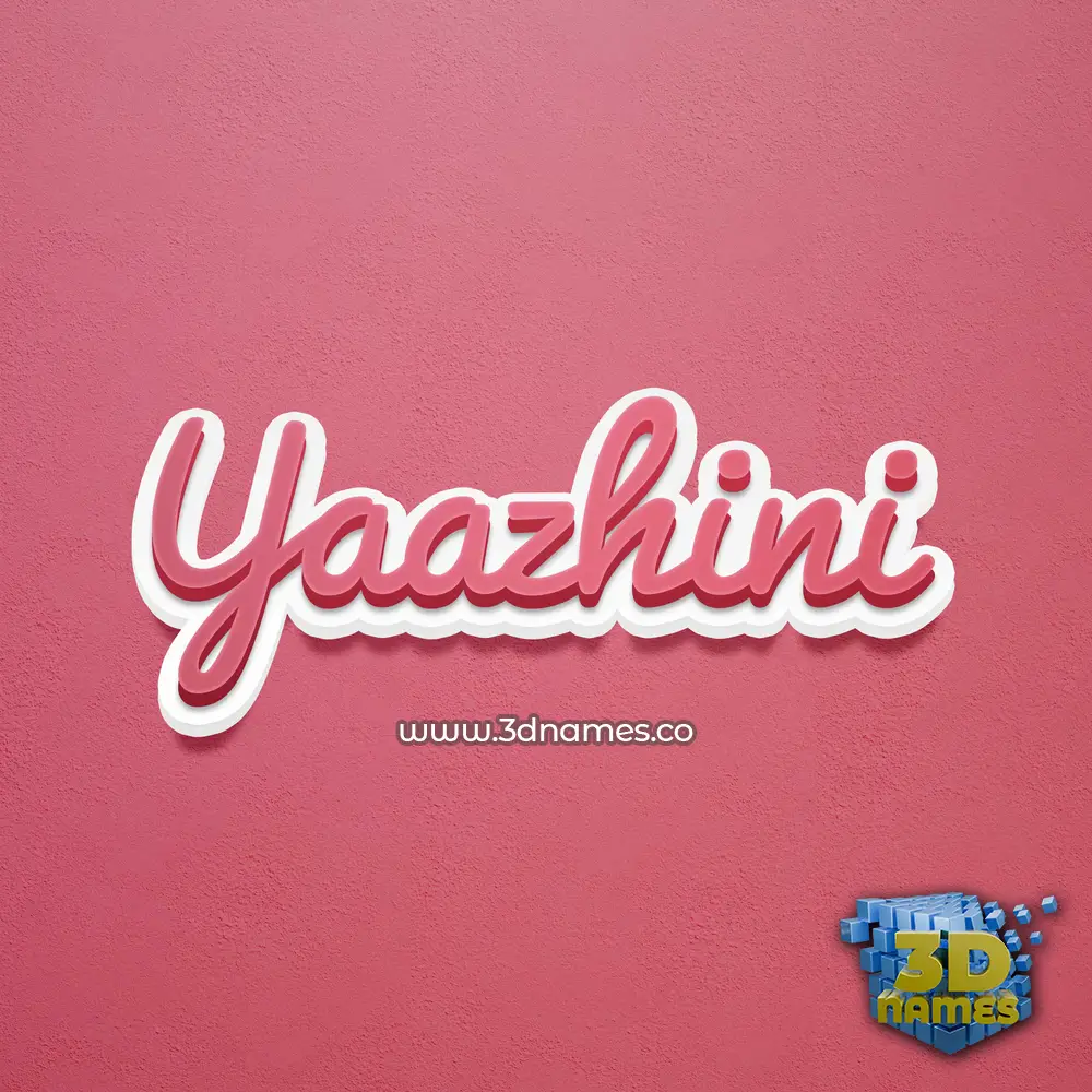 yaazhini in Red Scribble style - 3D name wallpaper