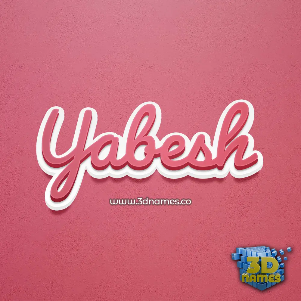 yabesh in Red Scribble style - 3D name wallpaper