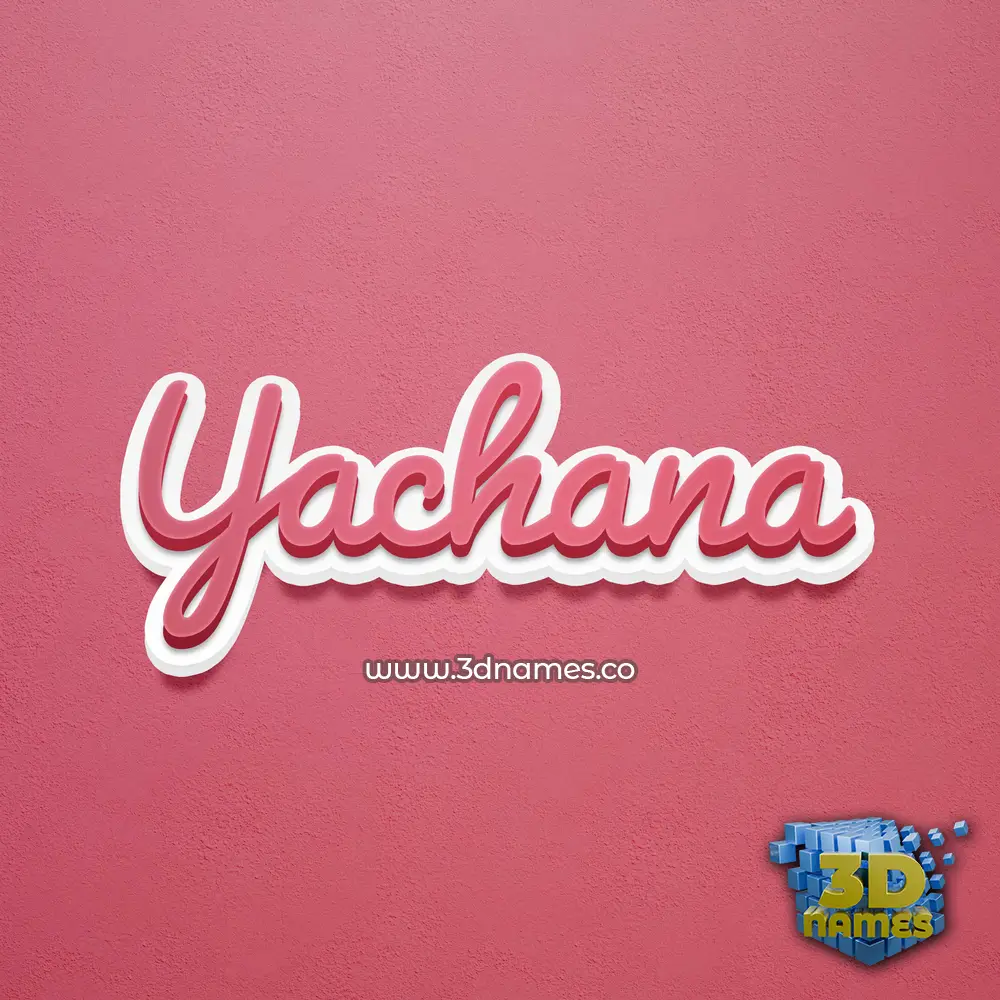 yachana in Red Scribble style - 3D name wallpaper