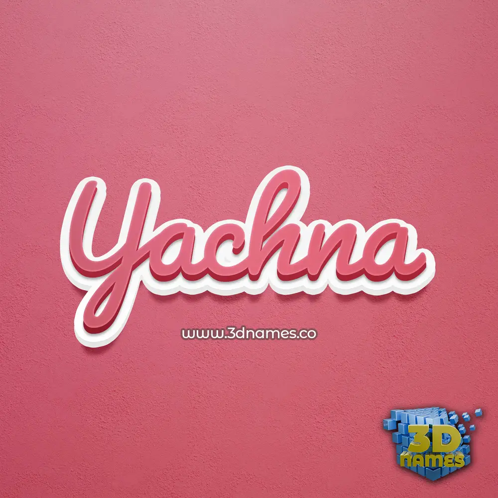 yachna in Red Scribble style - 3D name wallpaper