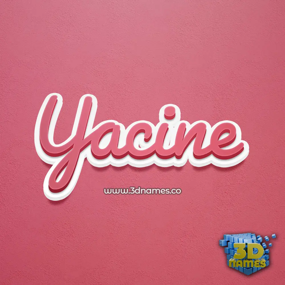 yacine in Red Scribble style - 3D name wallpaper