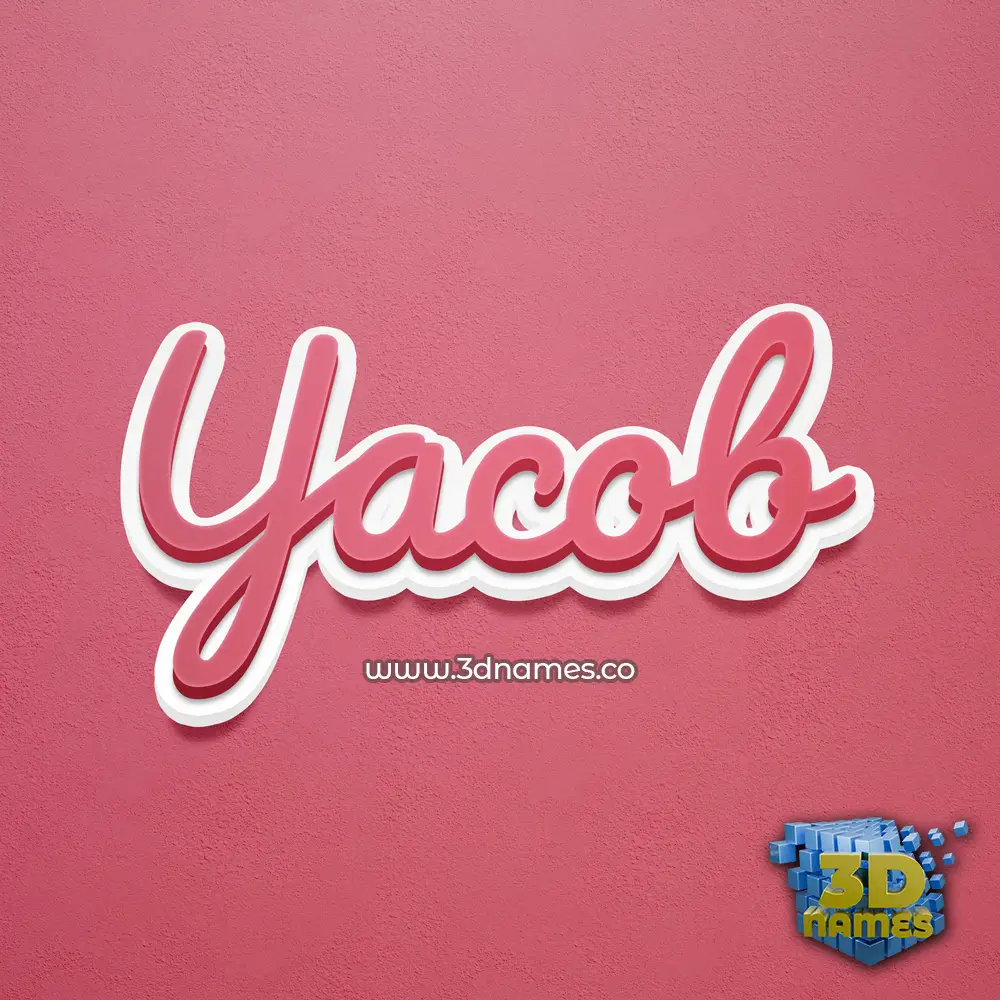 yacob in Red Scribble style - 3D name wallpaper