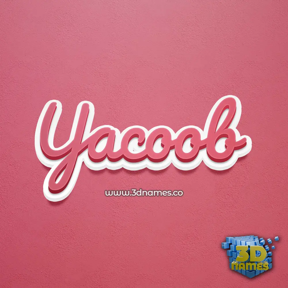 yacoob in Red Scribble style - 3D name wallpaper