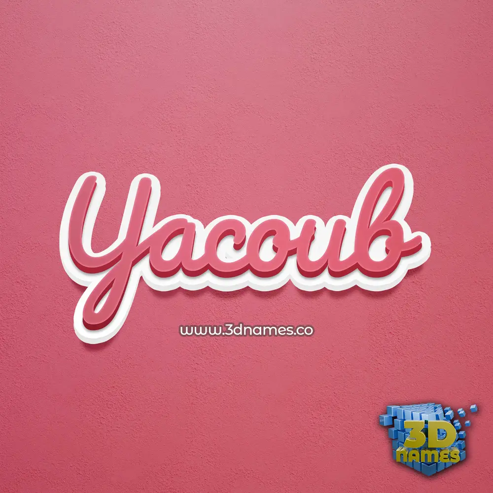 yacoub in Red Scribble style - 3D name wallpaper