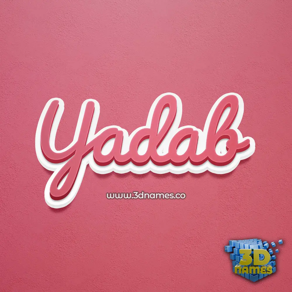 yadab in Red Scribble style - 3D name wallpaper