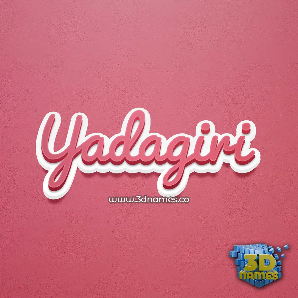 yadagiri in Red Scribble style - 3D name wallpaper