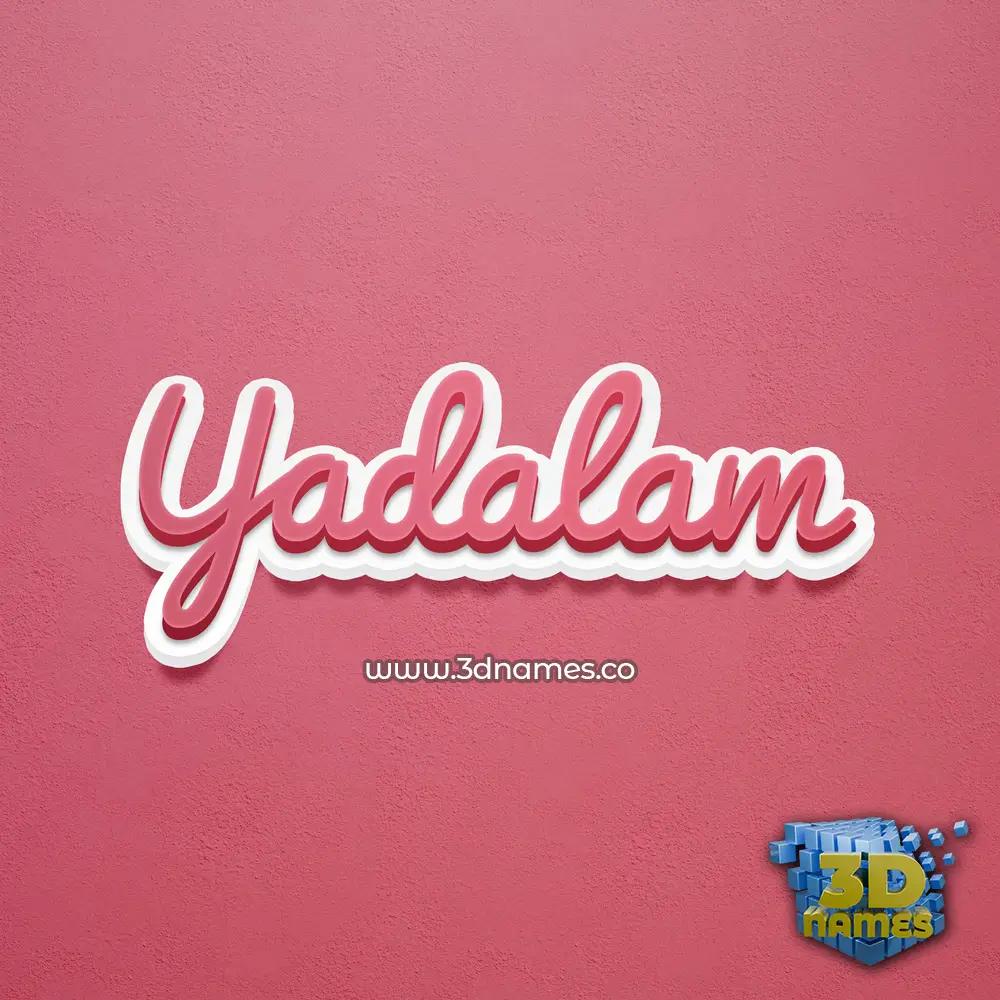 yadalam in Red Scribble style - 3D name wallpaper