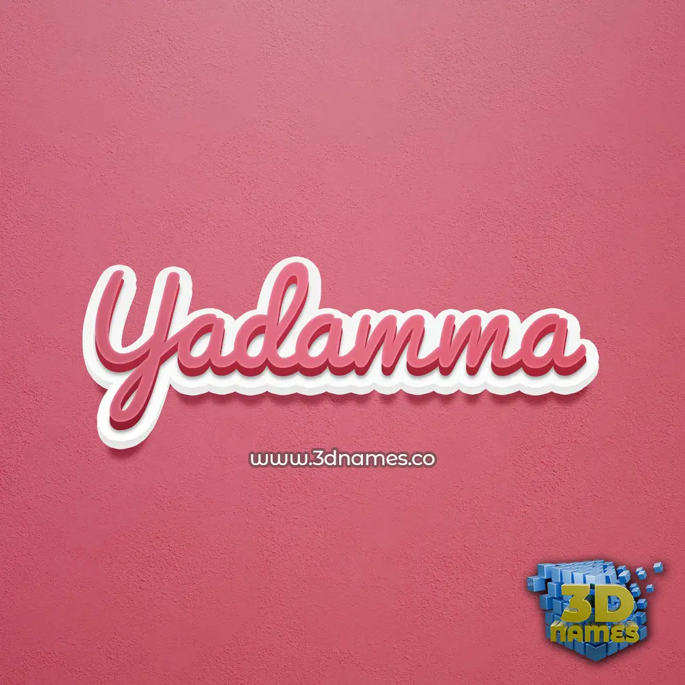 yadamma in Red Scribble style - 3D name wallpaper