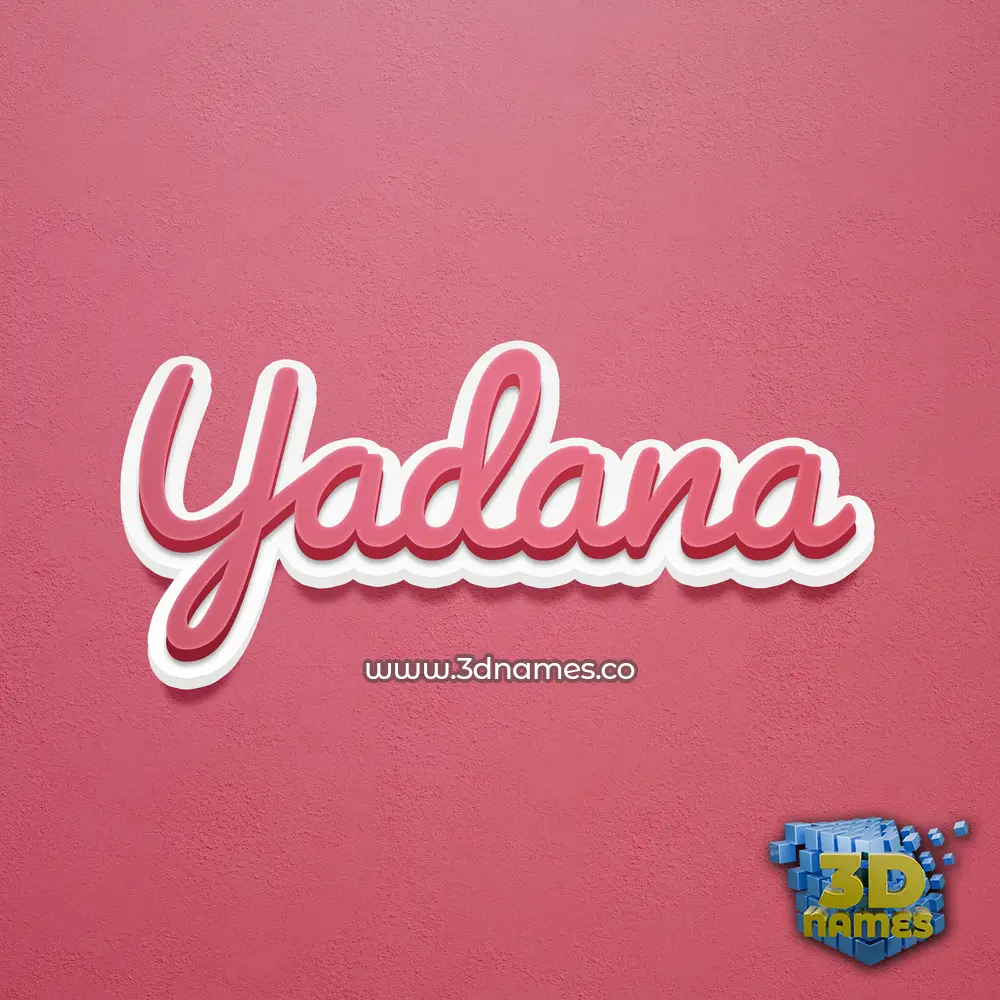 yadana in Red Scribble style - 3D name wallpaper