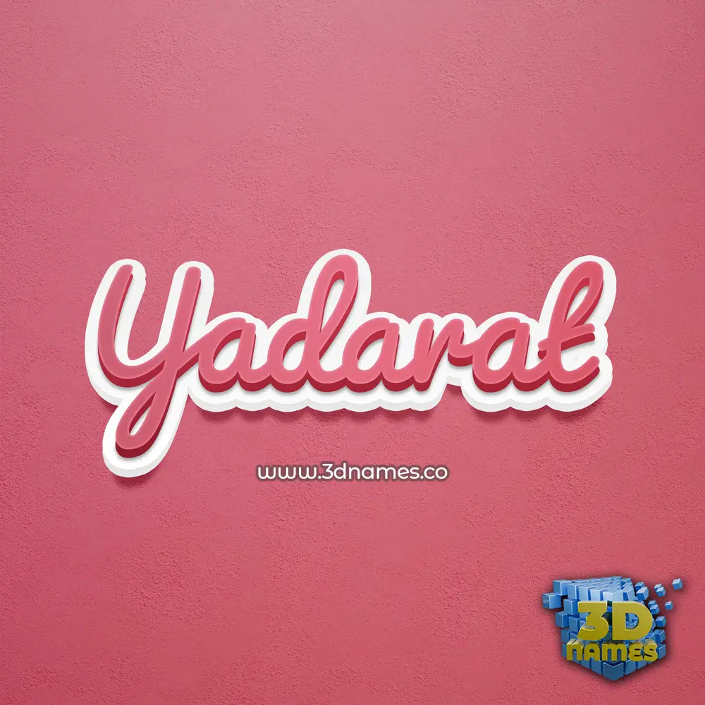 yadarat in Red Scribble style - 3D name wallpaper