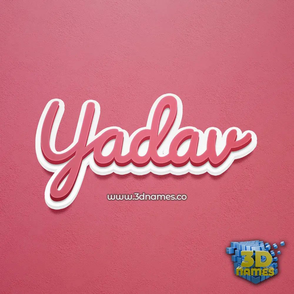 yadav in Red Scribble style - 3D name wallpaper
