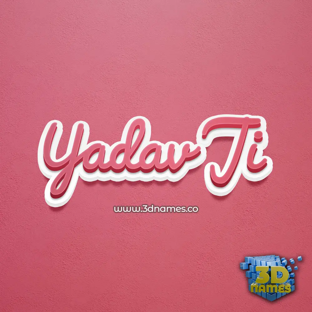yadav ji in Red Scribble style - 3D name wallpaper