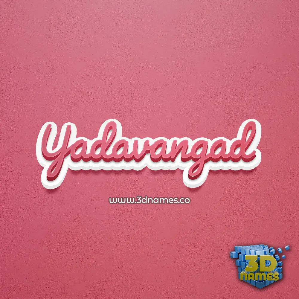 yadavangad in Red Scribble style - 3D name wallpaper