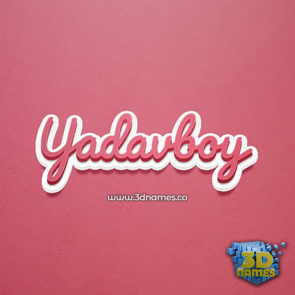 yadavboy in Red Scribble style - 3D name wallpaper
