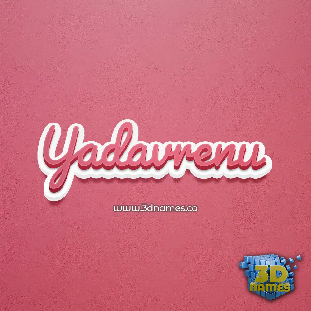 yadavrenu in Red Scribble style - 3D name wallpaper
