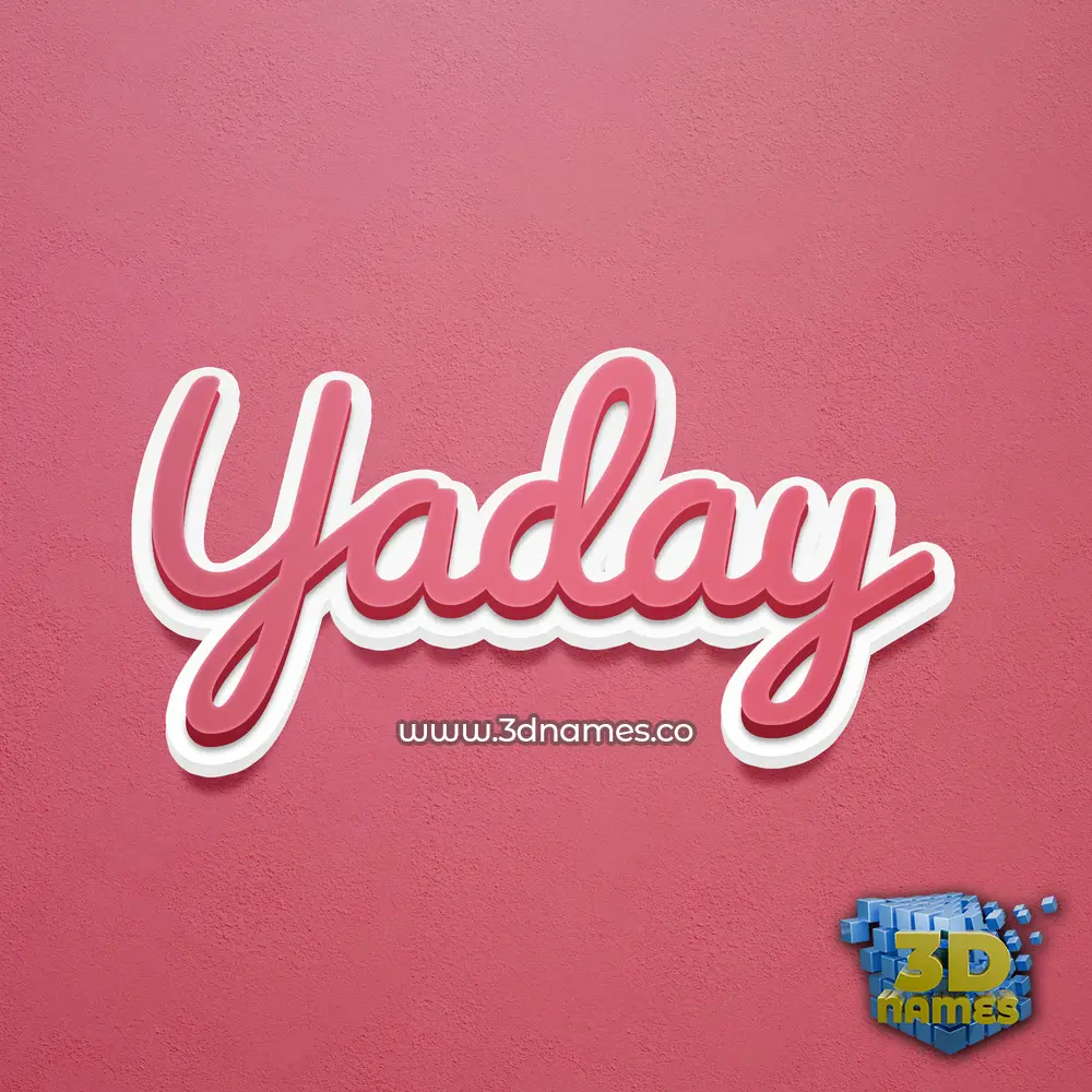 yaday in Red Scribble style - 3D name wallpaper