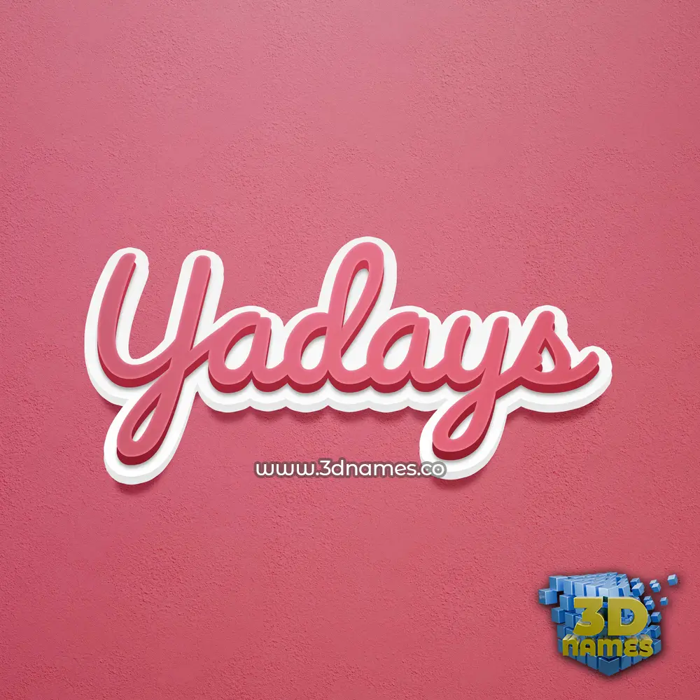 yadays in Red Scribble style - 3D name wallpaper