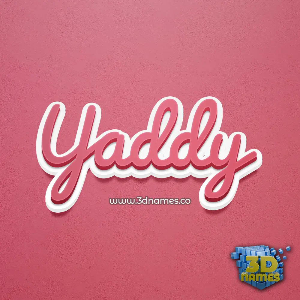yaddy in Red Scribble style - 3D name wallpaper
