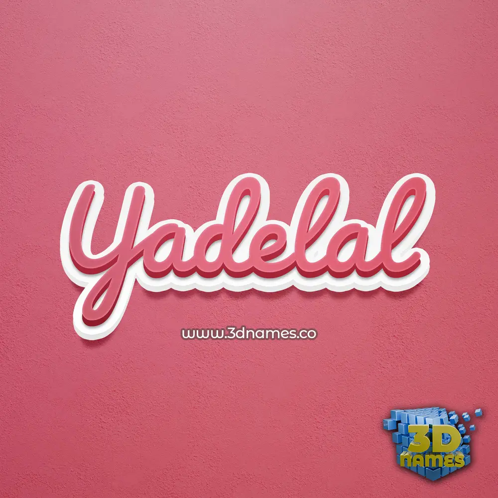 yadelal in Red Scribble style - 3D name wallpaper