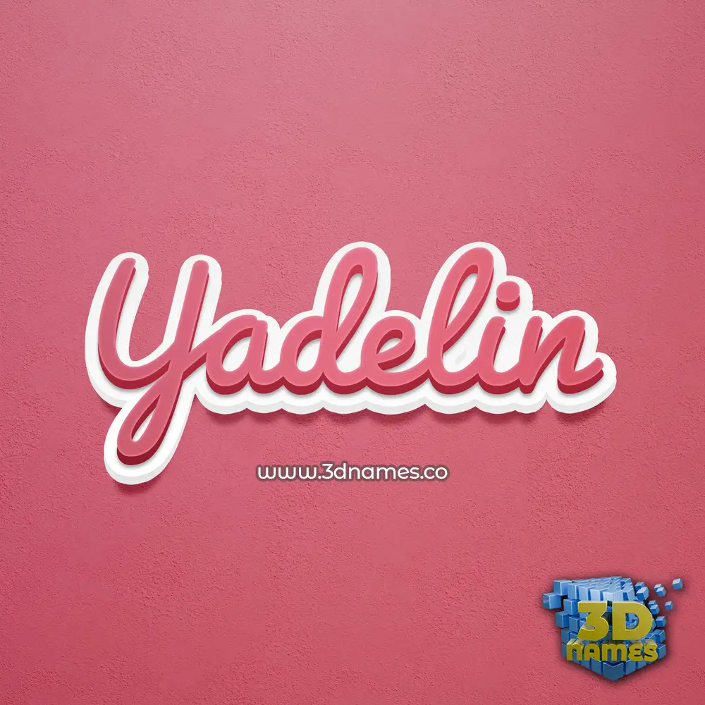 yadelin in Red Scribble style - 3D name wallpaper