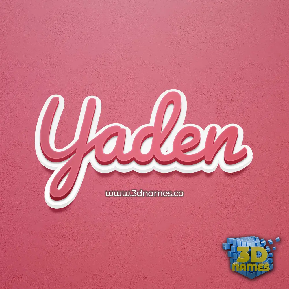 yaden in Red Scribble style - 3D name wallpaper