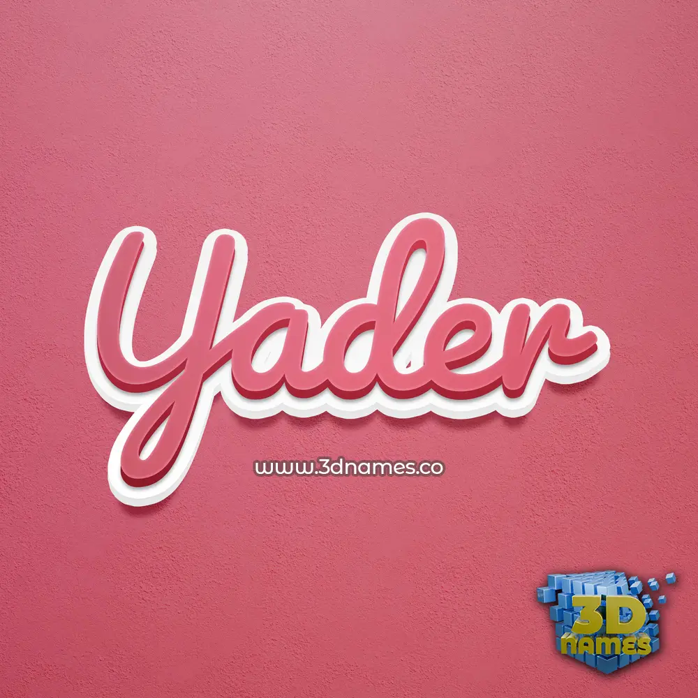yader in Red Scribble style - 3D name wallpaper