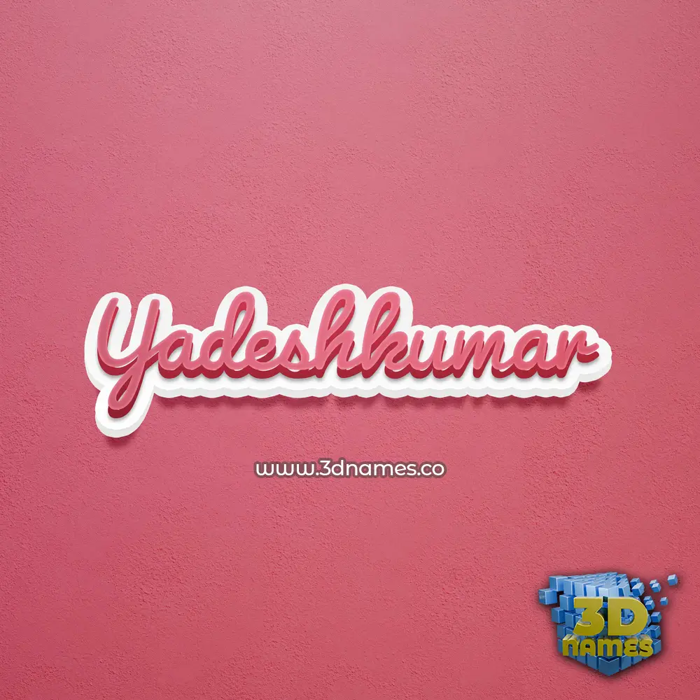 yadeshkumar in Red Scribble style - 3D name wallpaper