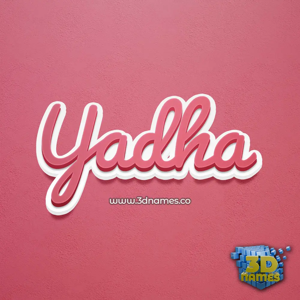yadha in Red Scribble style - 3D name wallpaper