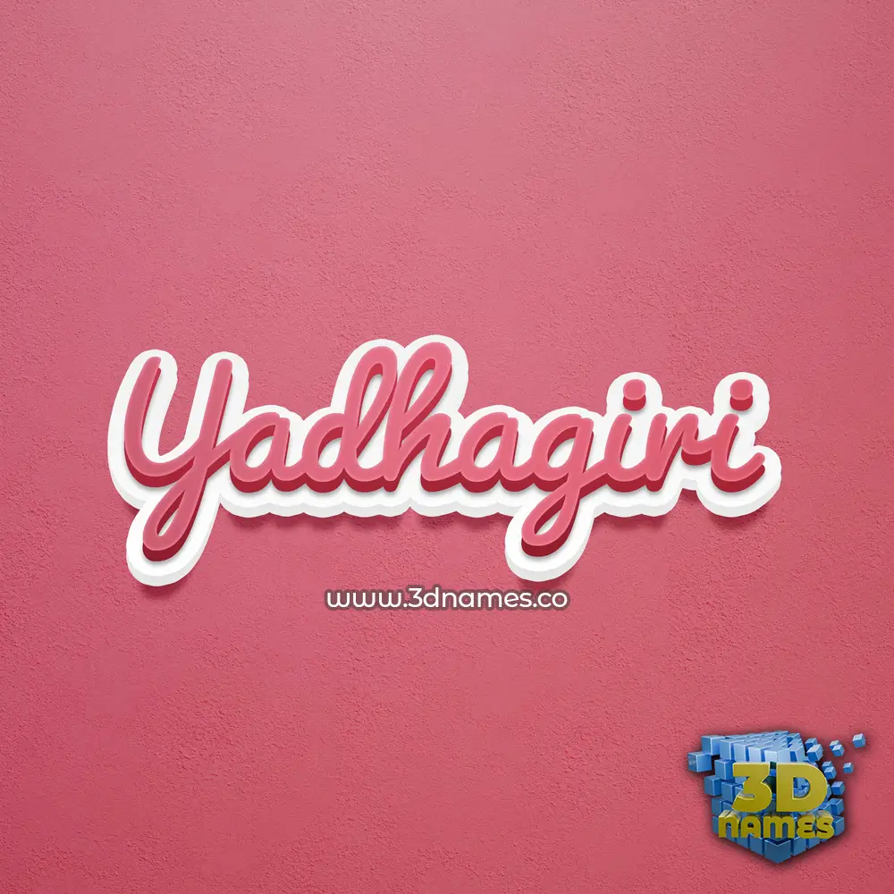 yadhagiri in Red Scribble style - 3D name wallpaper