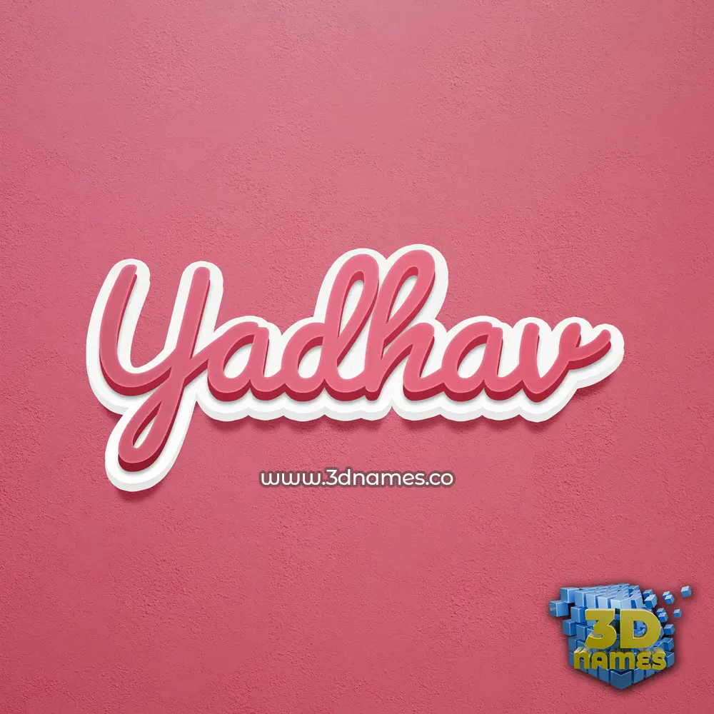 yadhav in Red Scribble style - 3D name wallpaper
