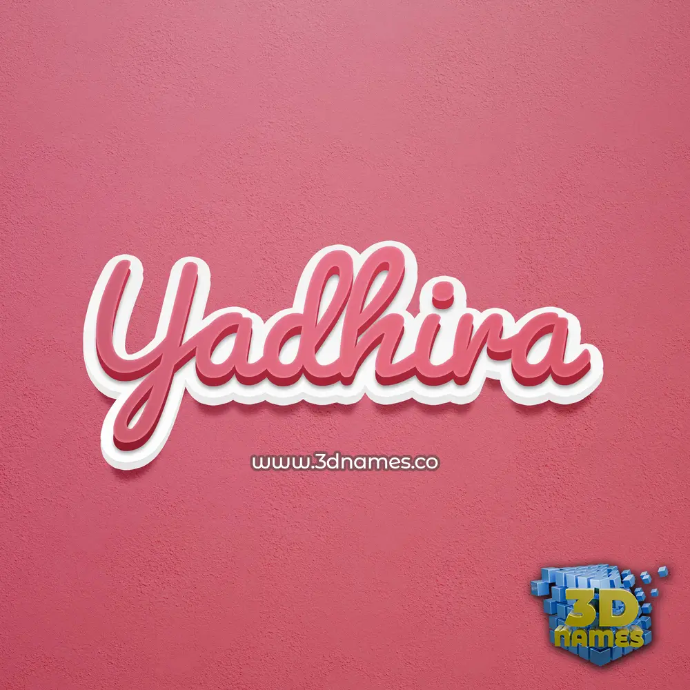 yadhira in Red Scribble style - 3D name wallpaper